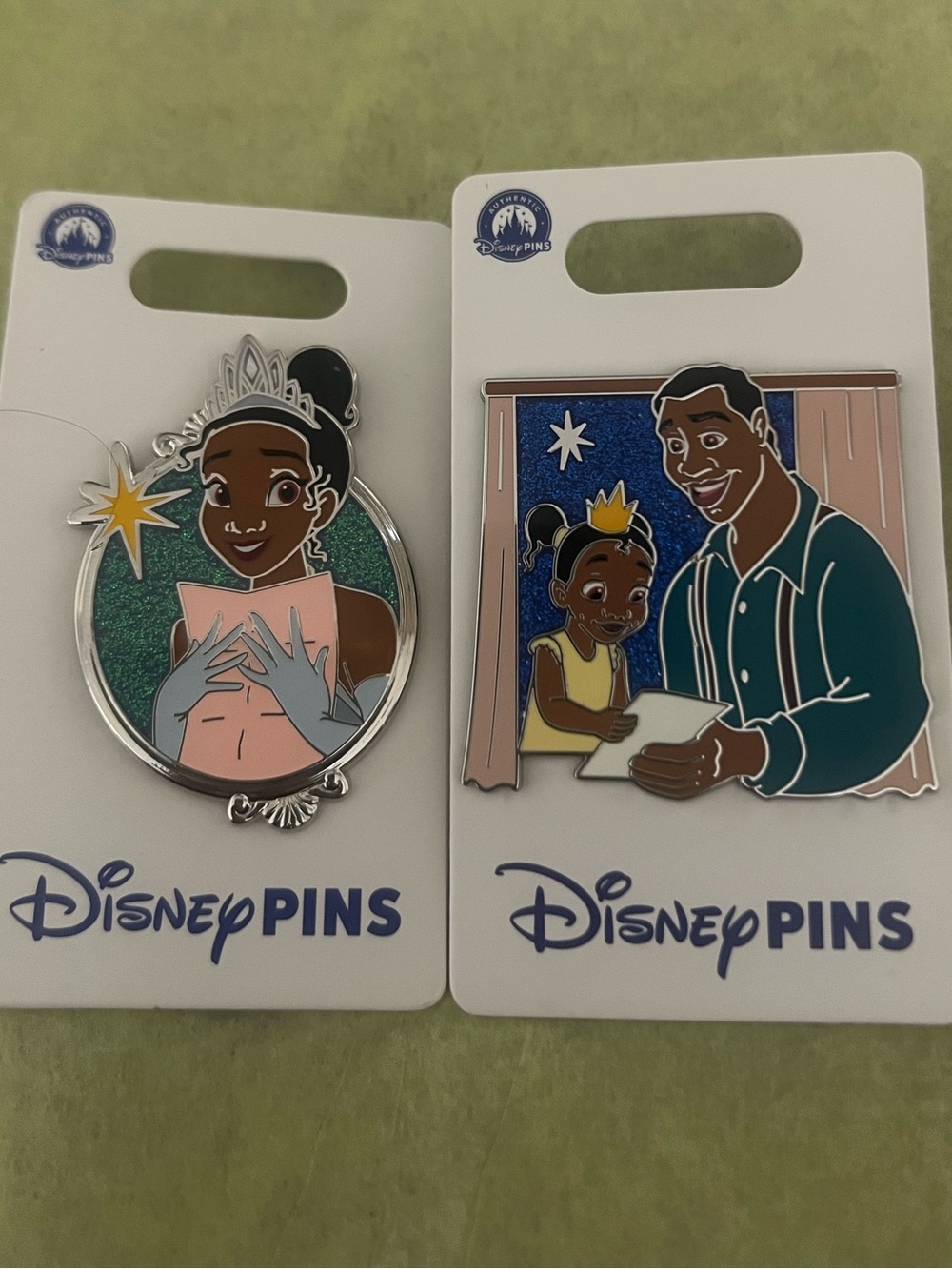 Disney Princess Tiana Pin Duo in Green, Pink & Teal 2 Pin Set
